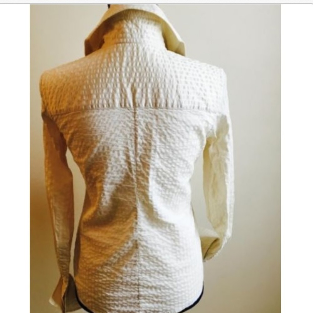 MASSIMO DUTTI Ivory Dress Shirt Blouse Top Lace S - Picture 4 of 4
